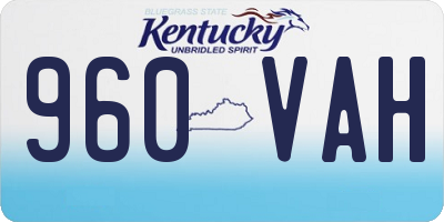 KY license plate 960VAH