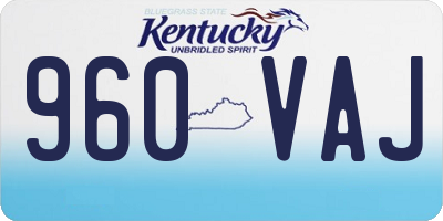 KY license plate 960VAJ