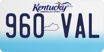 KY license plate 960VAL