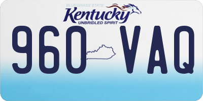 KY license plate 960VAQ