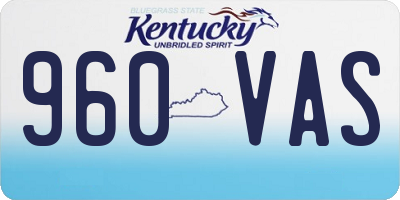 KY license plate 960VAS