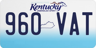 KY license plate 960VAT