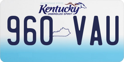 KY license plate 960VAU