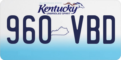 KY license plate 960VBD