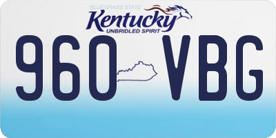 KY license plate 960VBG