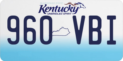 KY license plate 960VBI