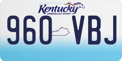 KY license plate 960VBJ