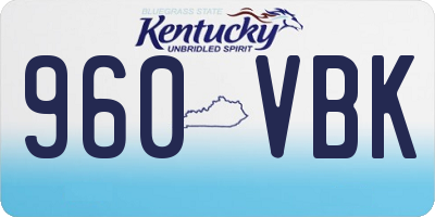 KY license plate 960VBK