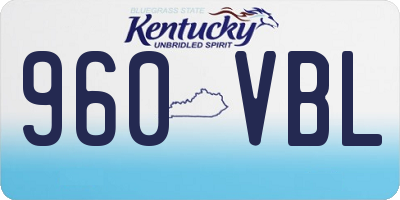 KY license plate 960VBL