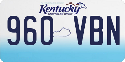 KY license plate 960VBN