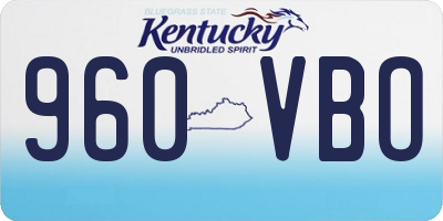 KY license plate 960VBO