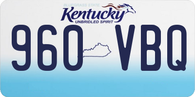 KY license plate 960VBQ