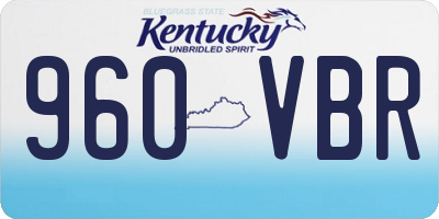 KY license plate 960VBR