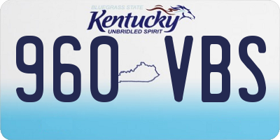KY license plate 960VBS