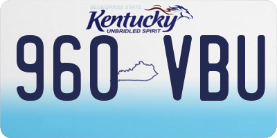 KY license plate 960VBU