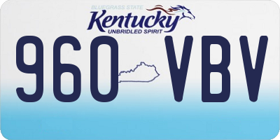 KY license plate 960VBV