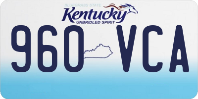 KY license plate 960VCA