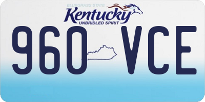 KY license plate 960VCE