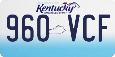KY license plate 960VCF