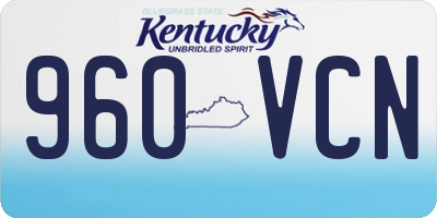 KY license plate 960VCN