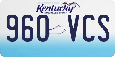KY license plate 960VCS
