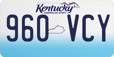 KY license plate 960VCY