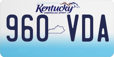 KY license plate 960VDA