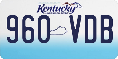 KY license plate 960VDB