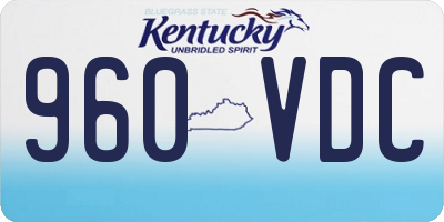 KY license plate 960VDC