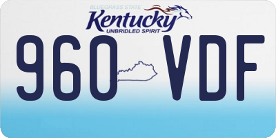 KY license plate 960VDF