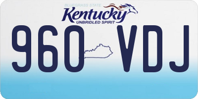 KY license plate 960VDJ