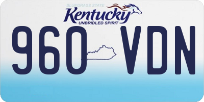 KY license plate 960VDN
