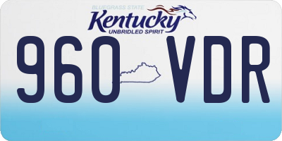KY license plate 960VDR