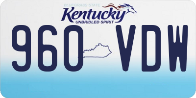 KY license plate 960VDW