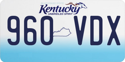 KY license plate 960VDX