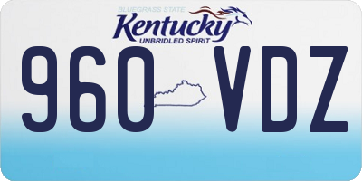 KY license plate 960VDZ