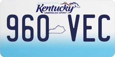 KY license plate 960VEC