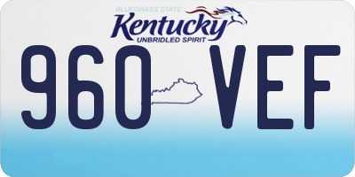 KY license plate 960VEF