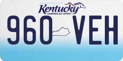 KY license plate 960VEH