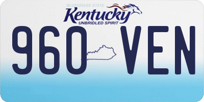 KY license plate 960VEN