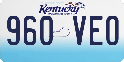 KY license plate 960VEO