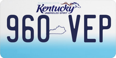 KY license plate 960VEP