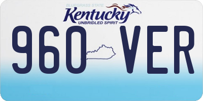 KY license plate 960VER