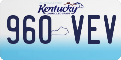 KY license plate 960VEV