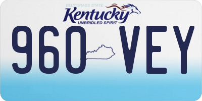 KY license plate 960VEY