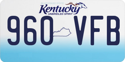 KY license plate 960VFB