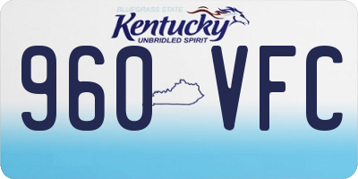 KY license plate 960VFC