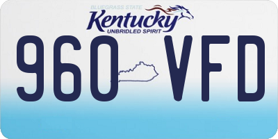 KY license plate 960VFD