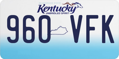 KY license plate 960VFK