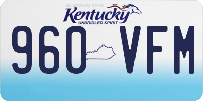 KY license plate 960VFM